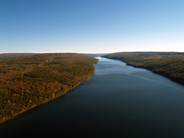 Pristine Hemlock Lake in the Finger Lakes region