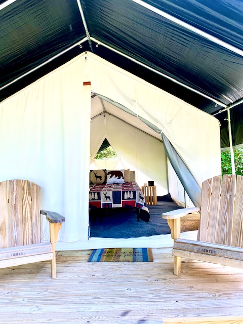Wild Vine Safari Tent door detail at FLX Glamping